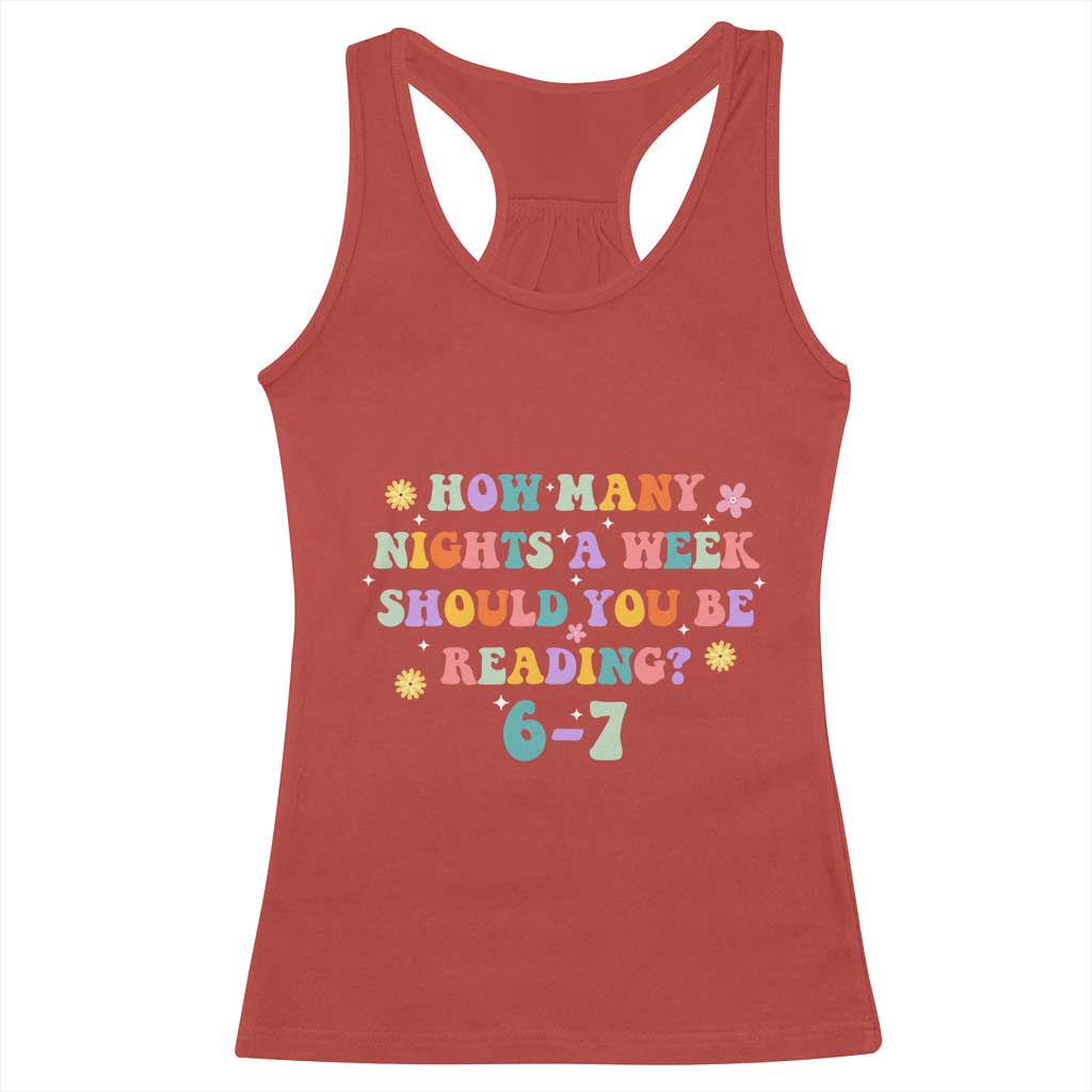 67 Six Seven Meme Racerback Tank Top Funny Reading Book Lover - Wonder Print Shop