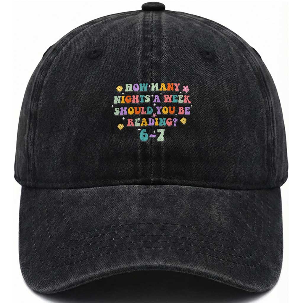 67 Six Seven Meme Washed Cotton Baseball Cap Funny Reading Book Lover