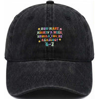 67 Six Seven Meme Washed Cotton Baseball Cap Funny Reading Book Lover