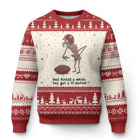 God Forbid a White Boy Get a Lil Motion Ugly Christmas Sweater Marcus The Worm Robert Meme Funny Internet Quote - Wonder Print Shop