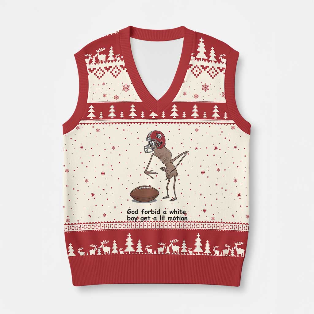 God Forbid a White Boy Get a Lil Motion V-Neck Knit Sweater Vest Marcus The Worm Robert Meme Funny Internet Quote - Wonder Print Shop