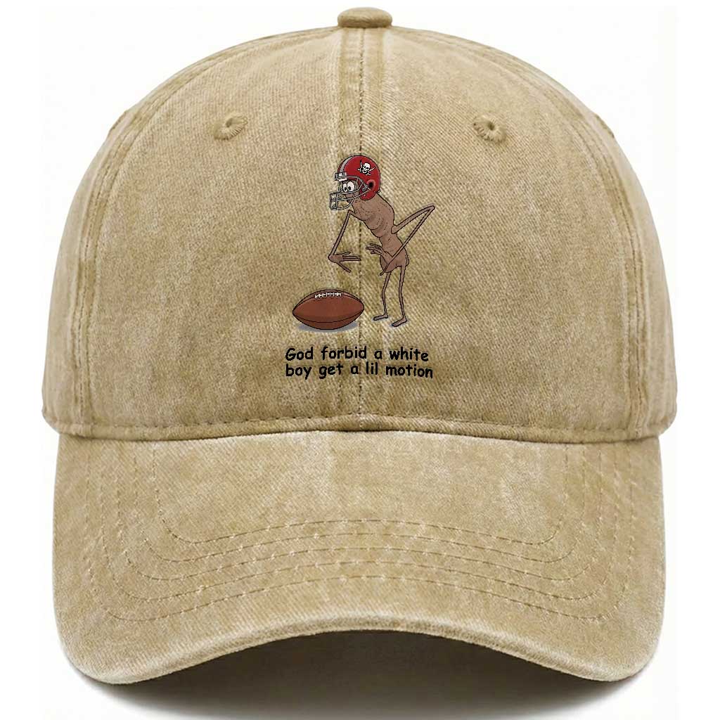 God Forbid a White Boy Get a Lil Motion Washed Cotton Baseball Cap Marcus The Worm Robert Meme Funny Internet Quote