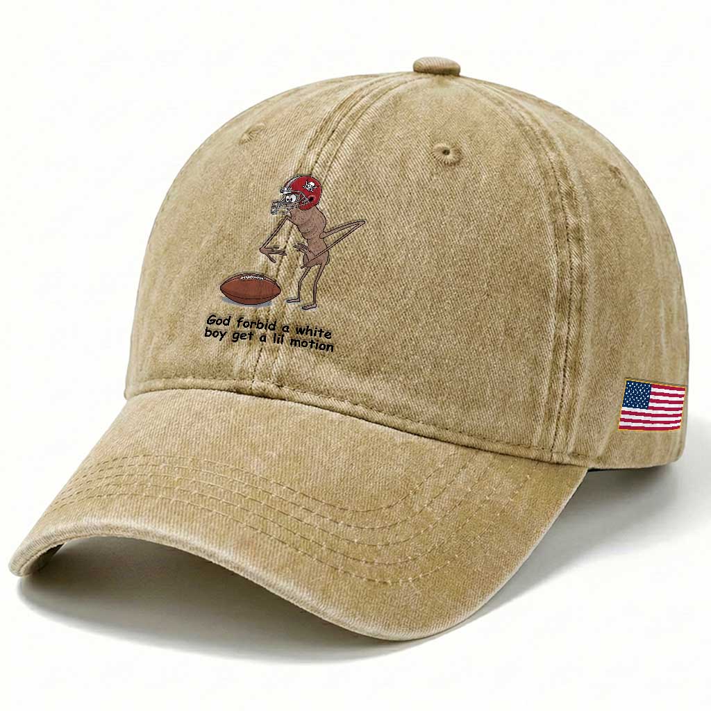God Forbid a White Boy Get a Lil Motion Washed Cotton Baseball Cap Marcus The Worm Robert Meme Funny Internet Quote