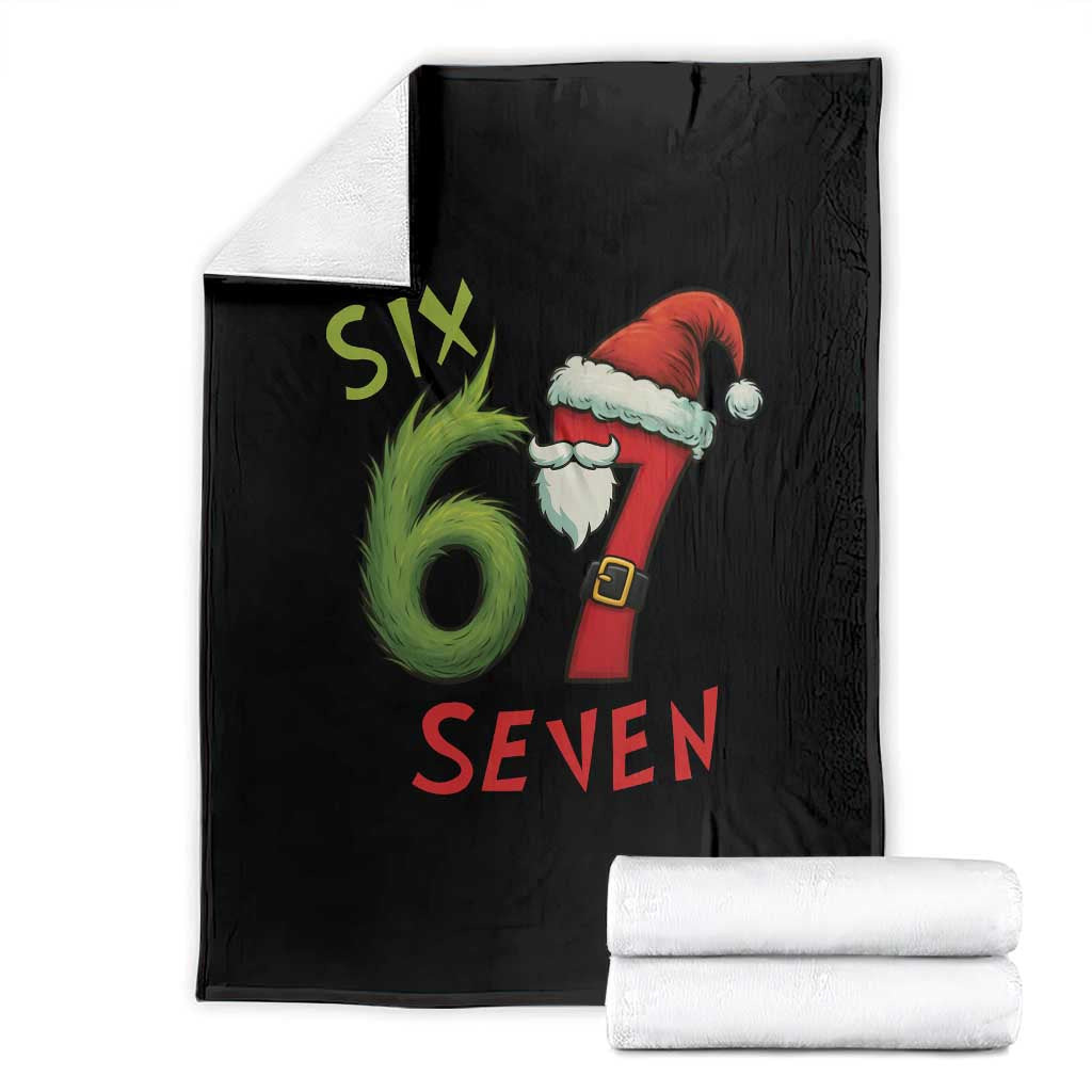 67 Six Seven Christmas Meme Throw Blanket Funny Santa Xmas - Wonder Print Shop