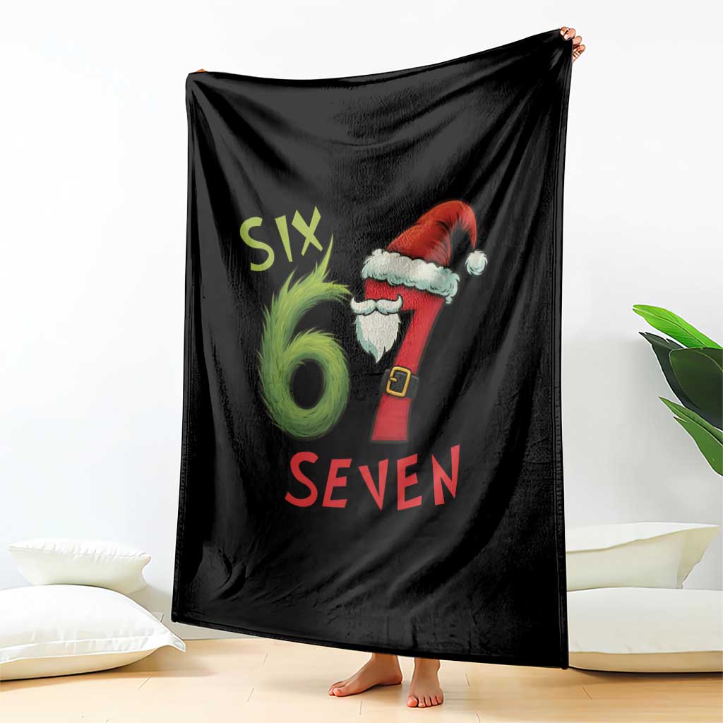 67 Six Seven Christmas Meme Throw Blanket Funny Santa Xmas - Wonder Print Shop