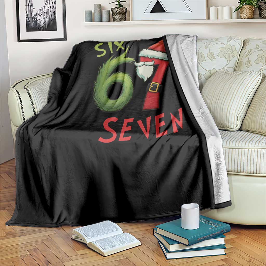 67 Six Seven Christmas Meme Throw Blanket Funny Santa Xmas - Wonder Print Shop