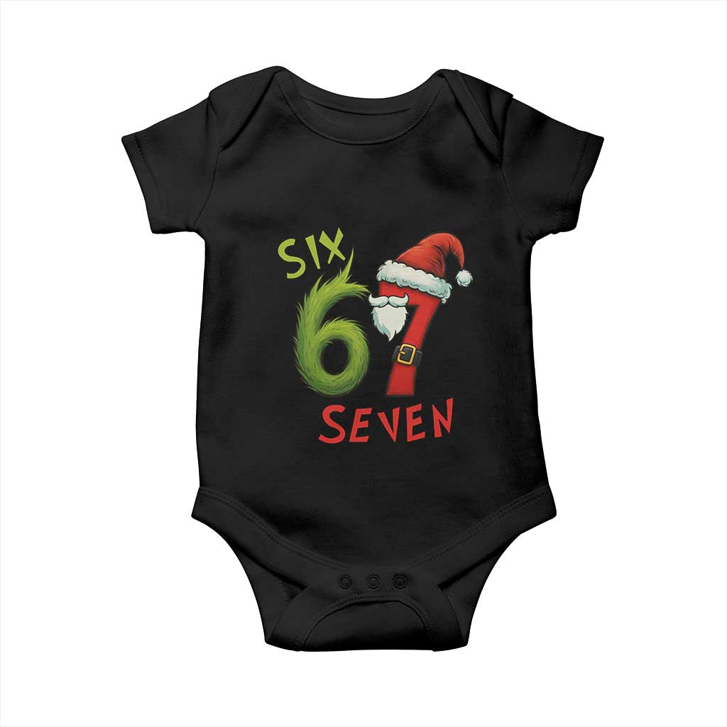 67 Six Seven Christmas Meme Baby Onesie Funny Santa Xmas - Wonder Print Shop