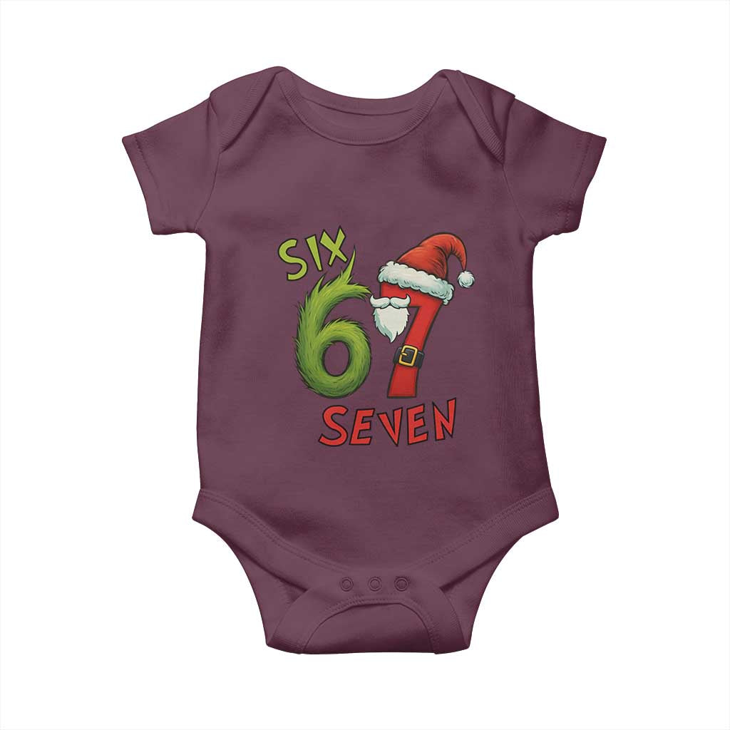 67 Six Seven Christmas Meme Baby Onesie Funny Santa Xmas - Wonder Print Shop