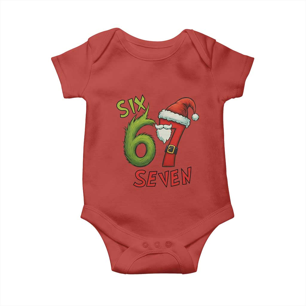 67 Six Seven Christmas Meme Baby Onesie Funny Santa Xmas - Wonder Print Shop