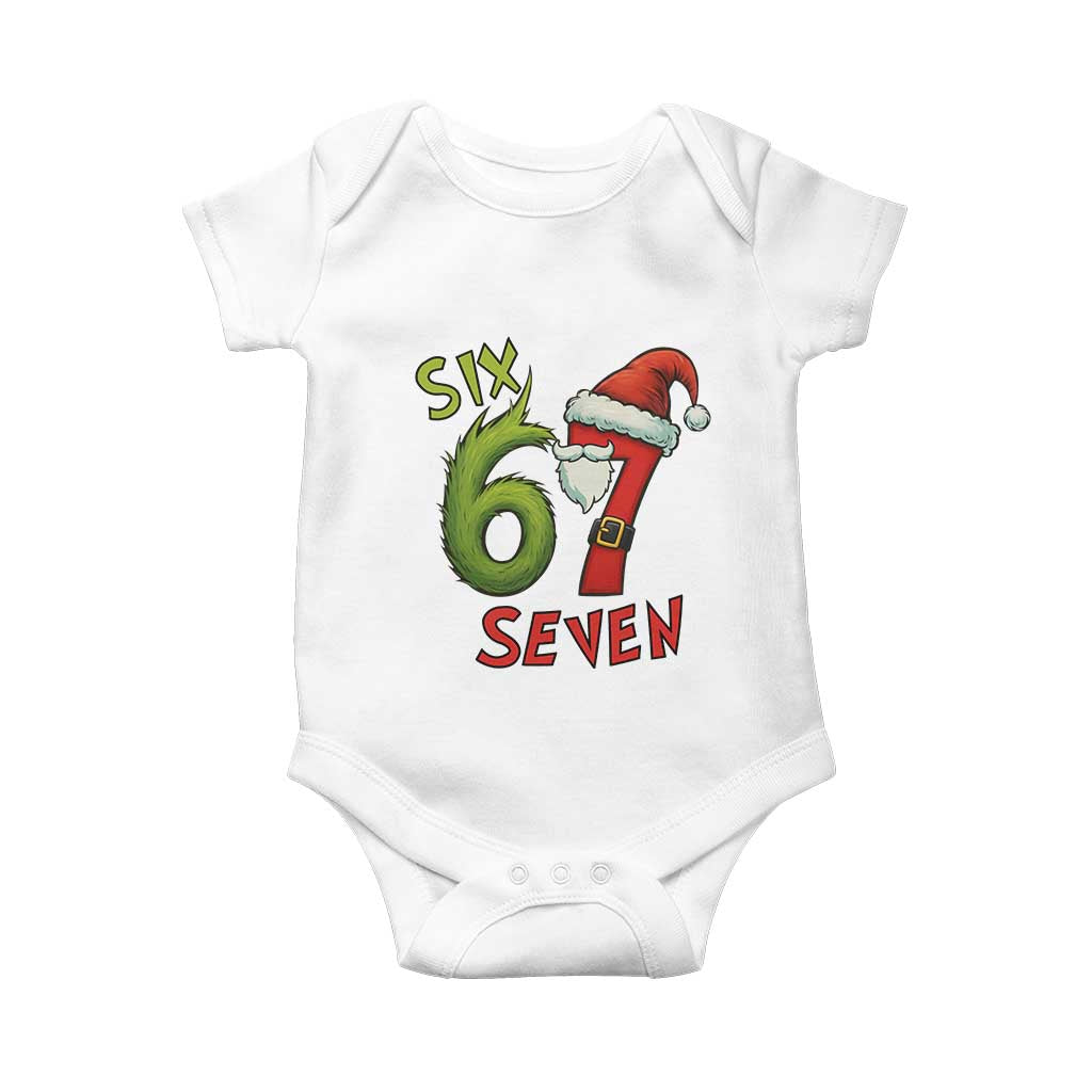 67 Six Seven Christmas Meme Baby Onesie Funny Santa Xmas - Wonder Print Shop