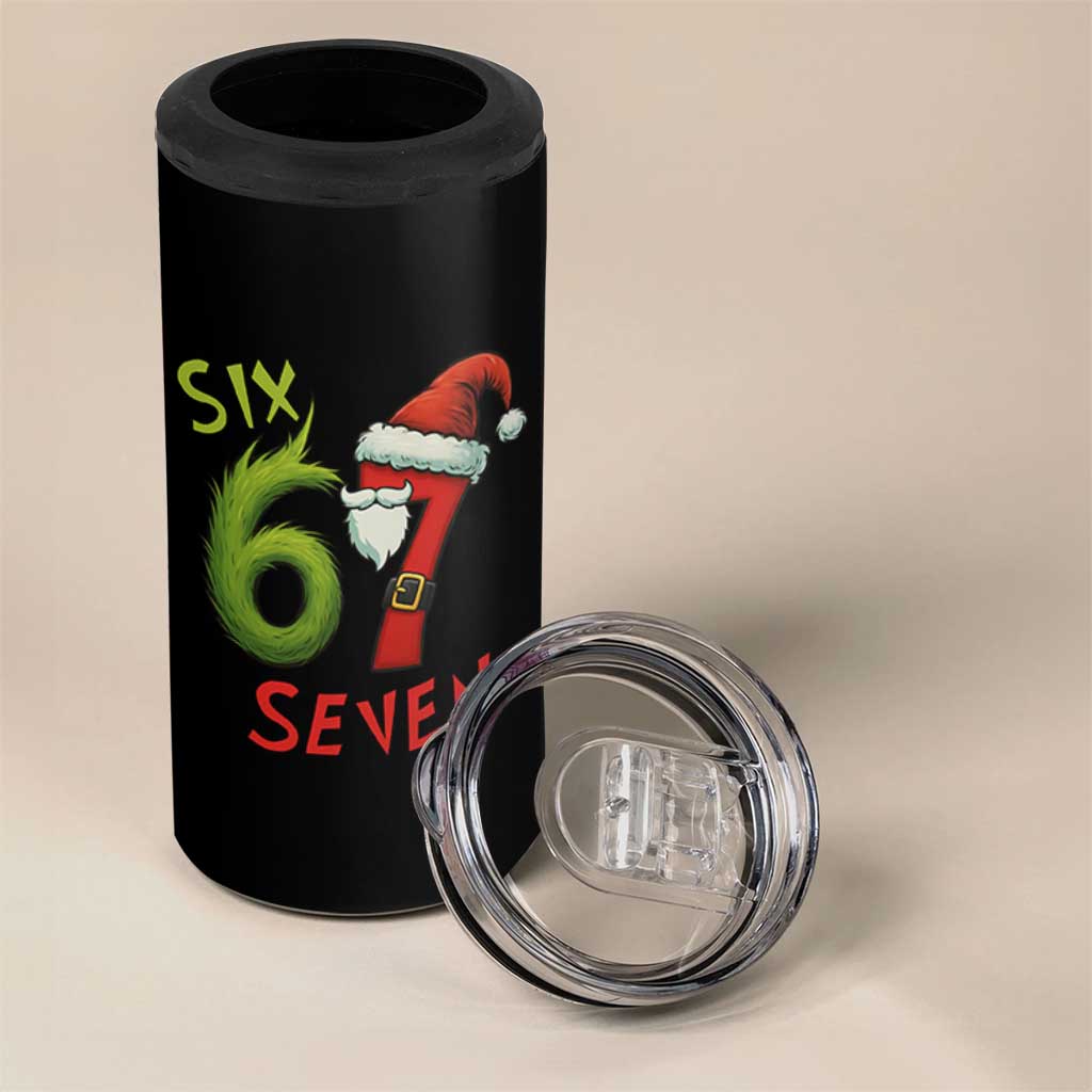 67 Six Seven Christmas Meme 4 in 1 Can Cooler Tumbler Funny Santa Xmas - Wonder Print Shop