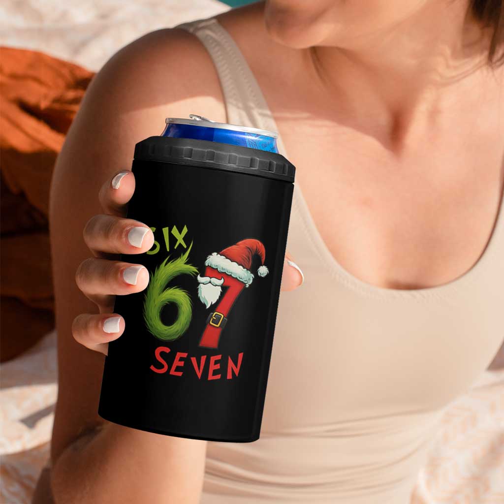 67 Six Seven Christmas Meme 4 in 1 Can Cooler Tumbler Funny Santa Xmas - Wonder Print Shop