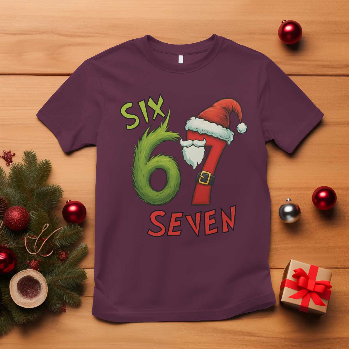 67 Six Seven Christmas Meme T Shirt Funny Santa Xmas - Wonder Print Shop