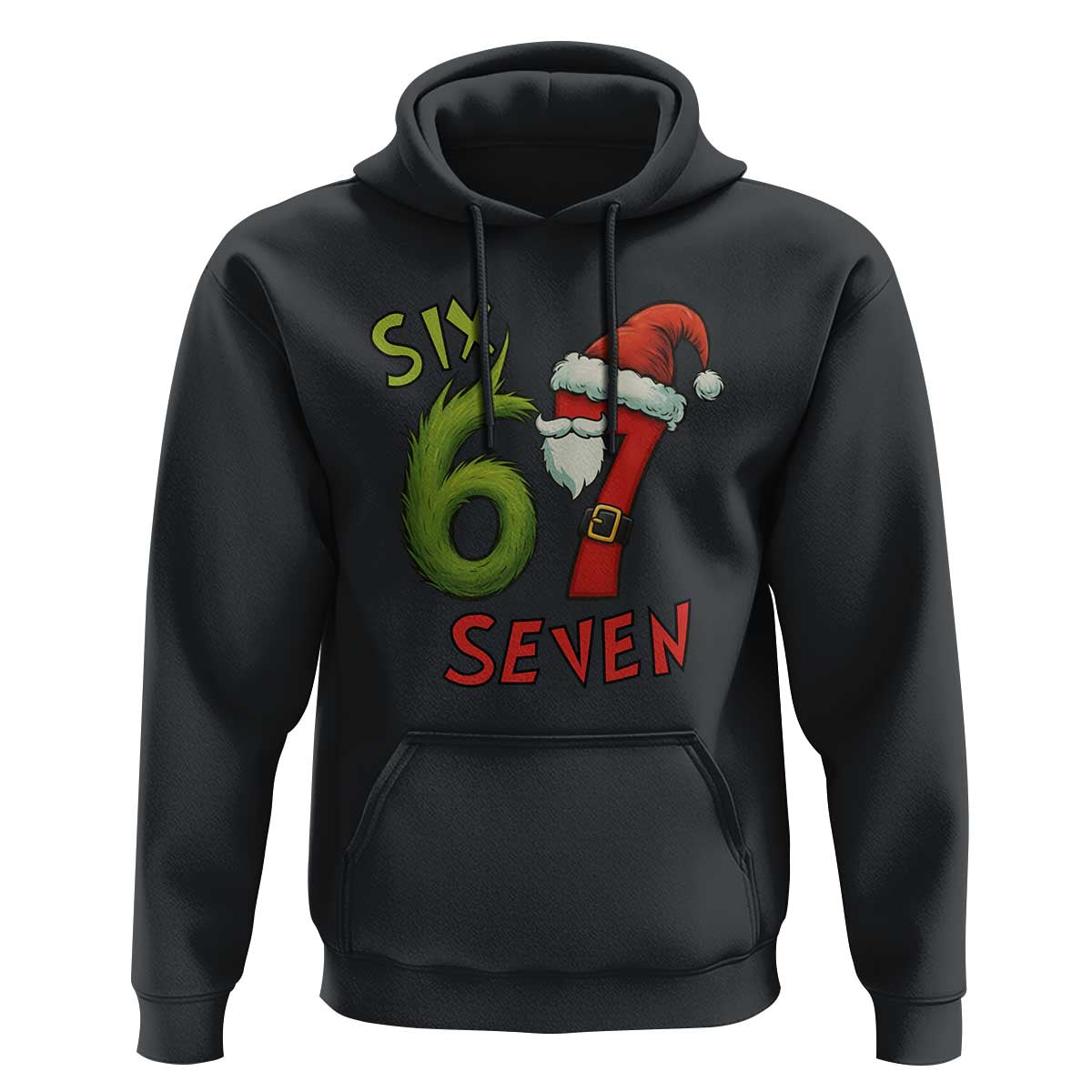 67 Six Seven Christmas Meme Hoodie Funny Santa Xmas - Wonder Print Shop