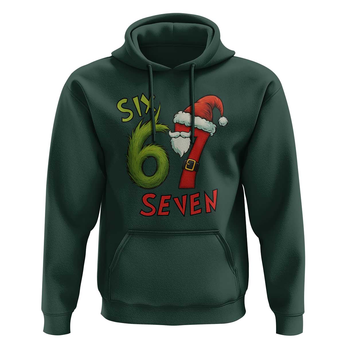 67 Six Seven Christmas Meme Hoodie Funny Santa Xmas - Wonder Print Shop