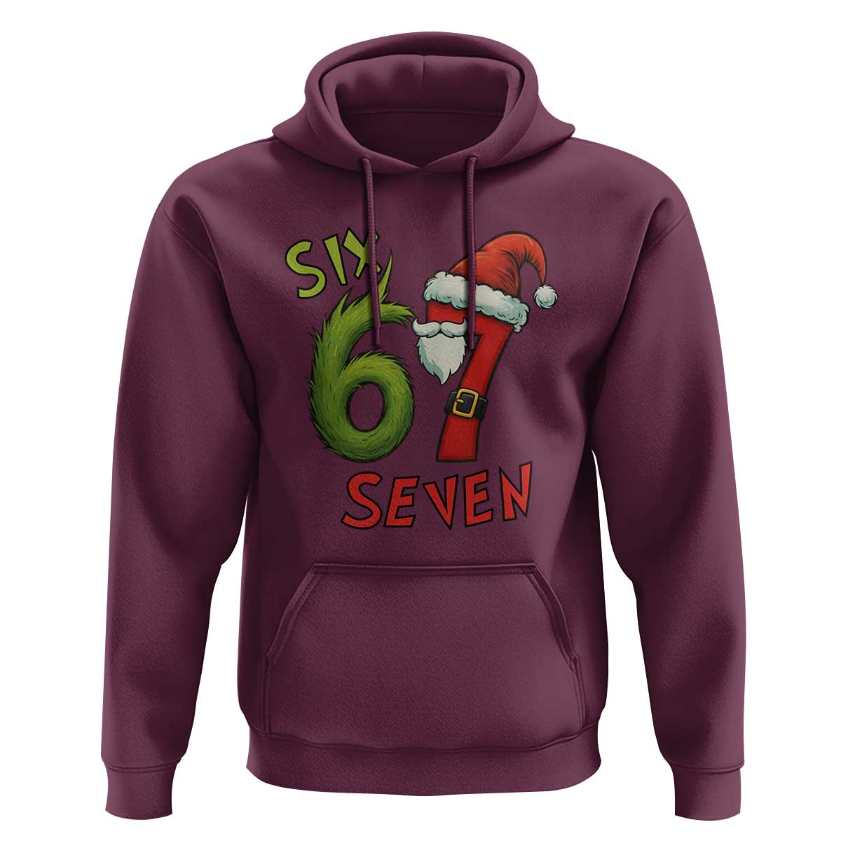67 Six Seven Christmas Meme Hoodie Funny Santa Xmas - Wonder Print Shop