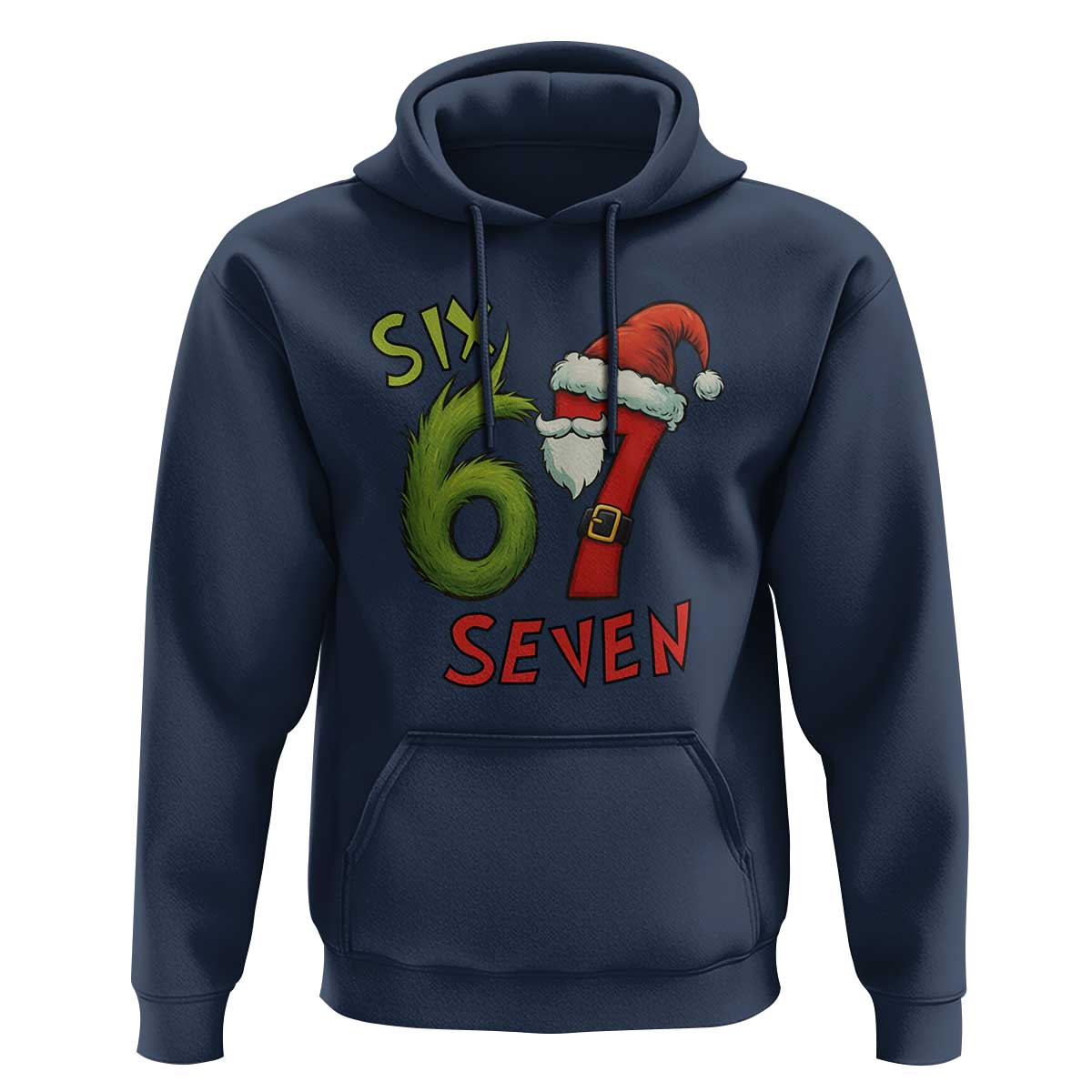 67 Six Seven Christmas Meme Hoodie Funny Santa Xmas - Wonder Print Shop