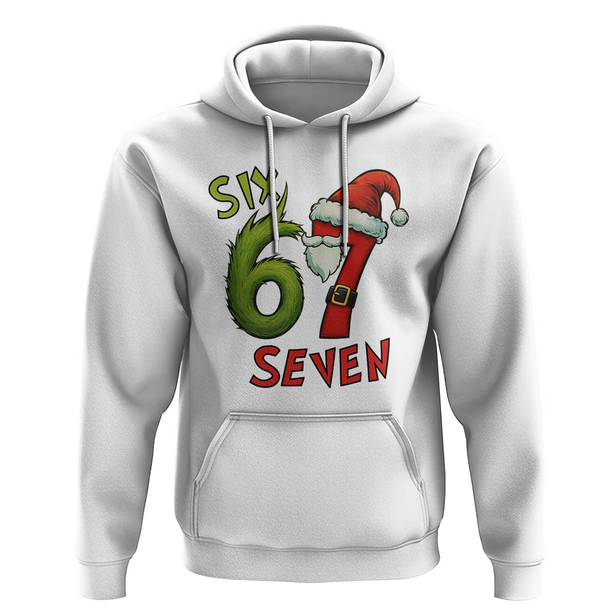 67 Six Seven Christmas Meme Hoodie Funny Santa Xmas - Wonder Print Shop