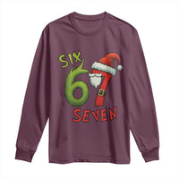 67 Six Seven Christmas Meme Long Sleeve Shirt Funny Santa Xmas - Wonder Print Shop