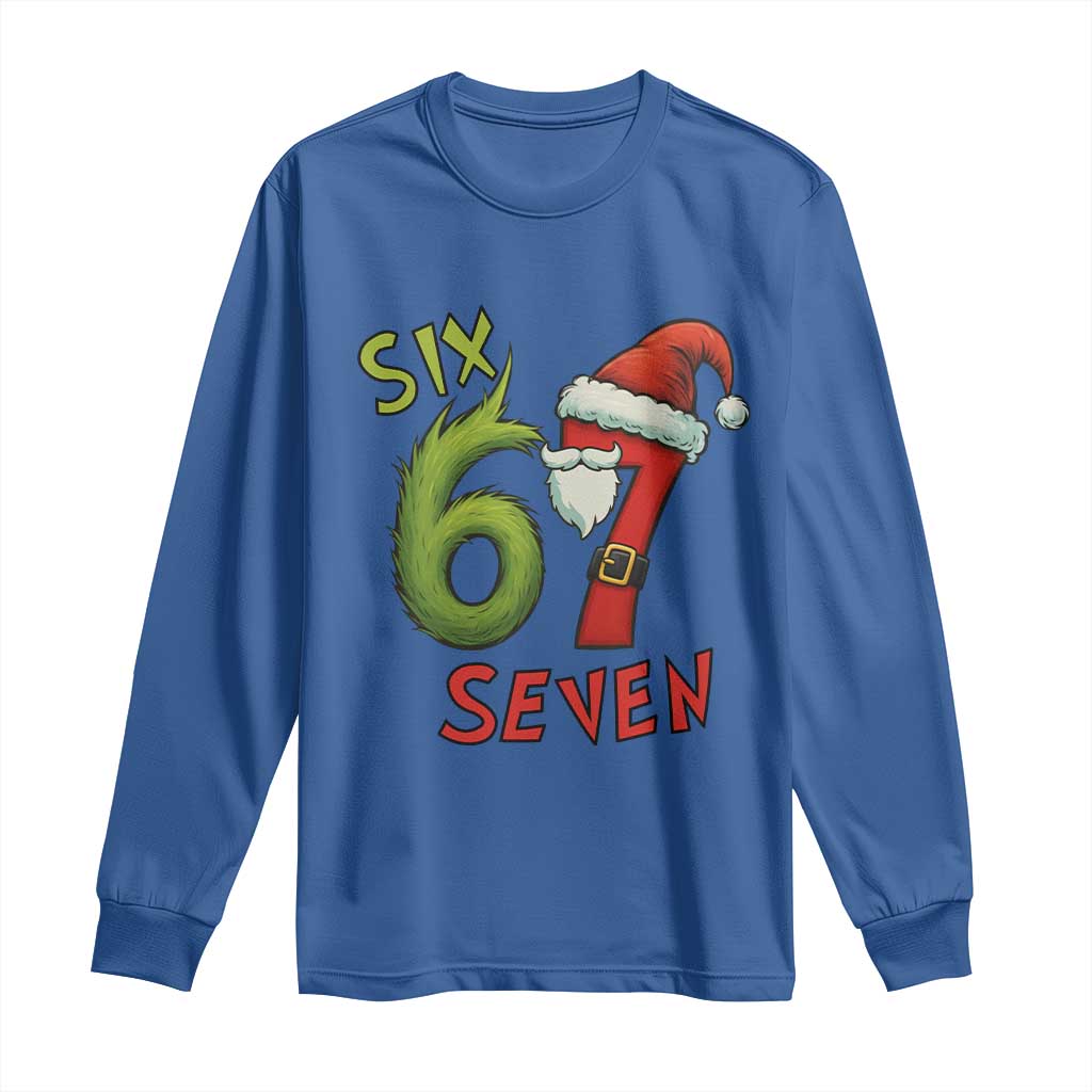 67 Six Seven Christmas Meme Long Sleeve Shirt Funny Santa Xmas - Wonder Print Shop