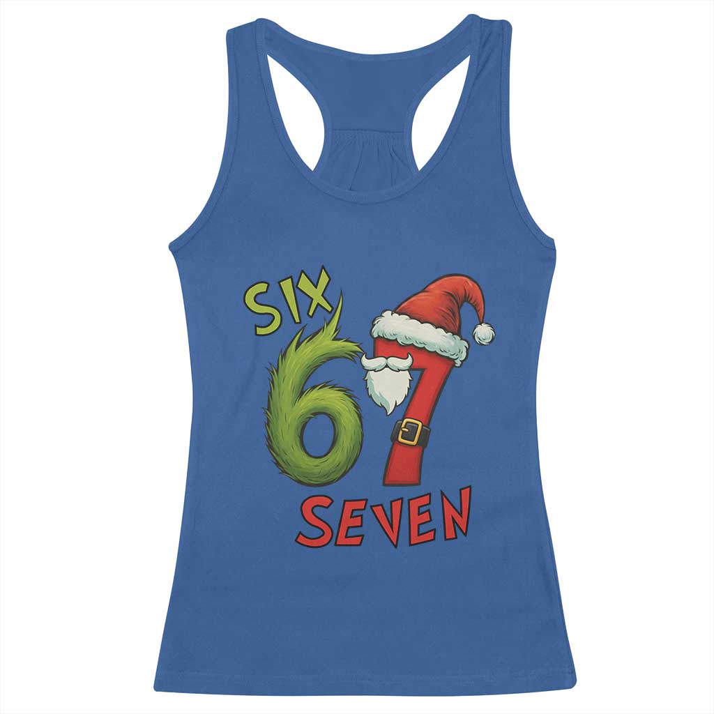 67 Six Seven Christmas Meme Racerback Tank Top Funny Santa Xmas - Wonder Print Shop