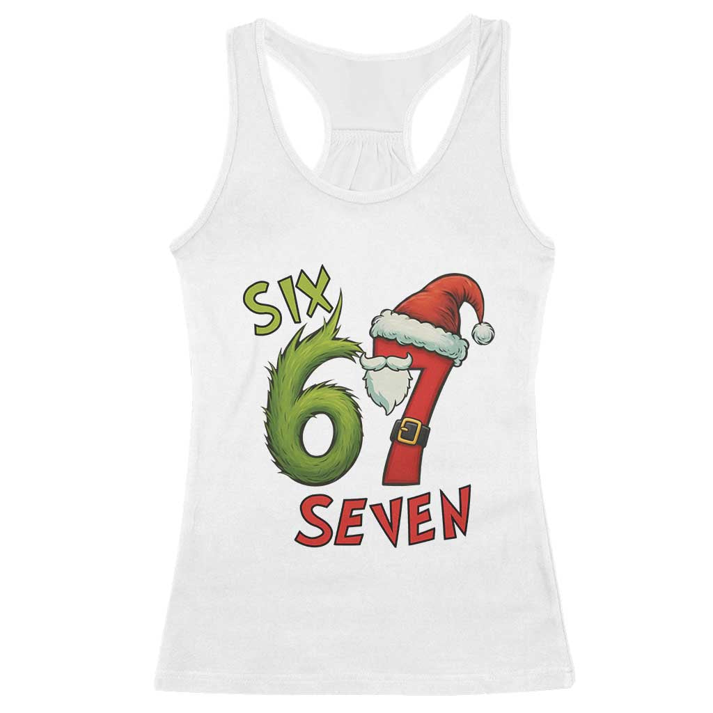 67 Six Seven Christmas Meme Racerback Tank Top Funny Santa Xmas - Wonder Print Shop