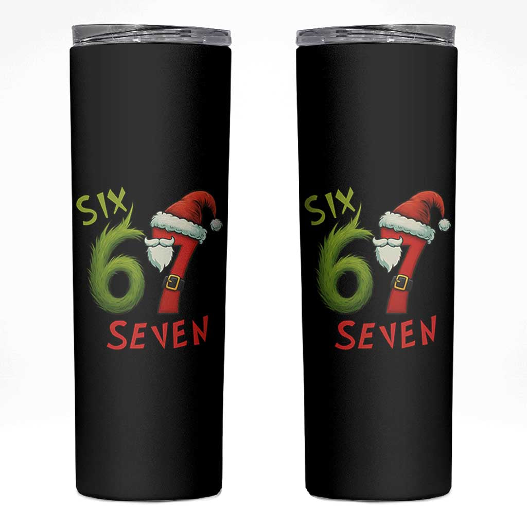 67 Six Seven Christmas Meme Skinny Tumbler Funny Santa Xmas - Wonder Print Shop