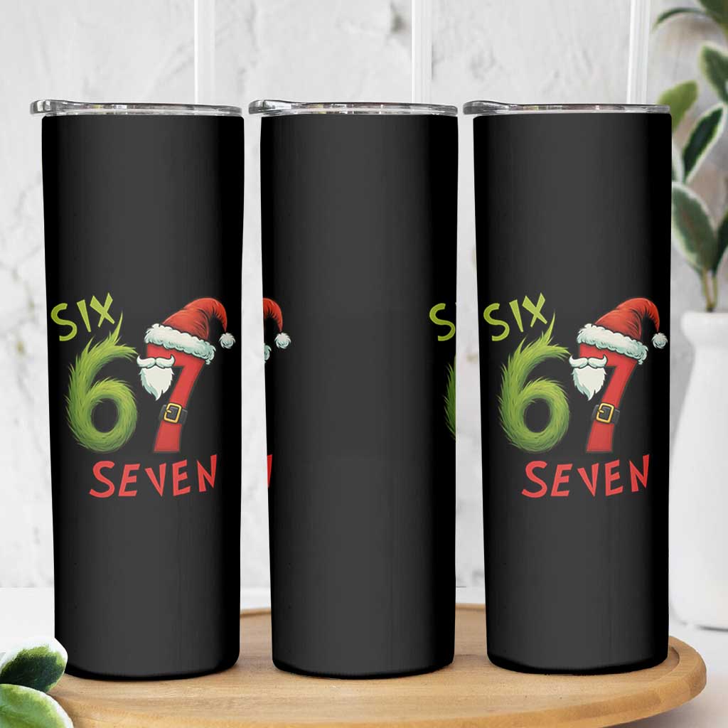 67 Six Seven Christmas Meme Skinny Tumbler Funny Santa Xmas - Wonder Print Shop
