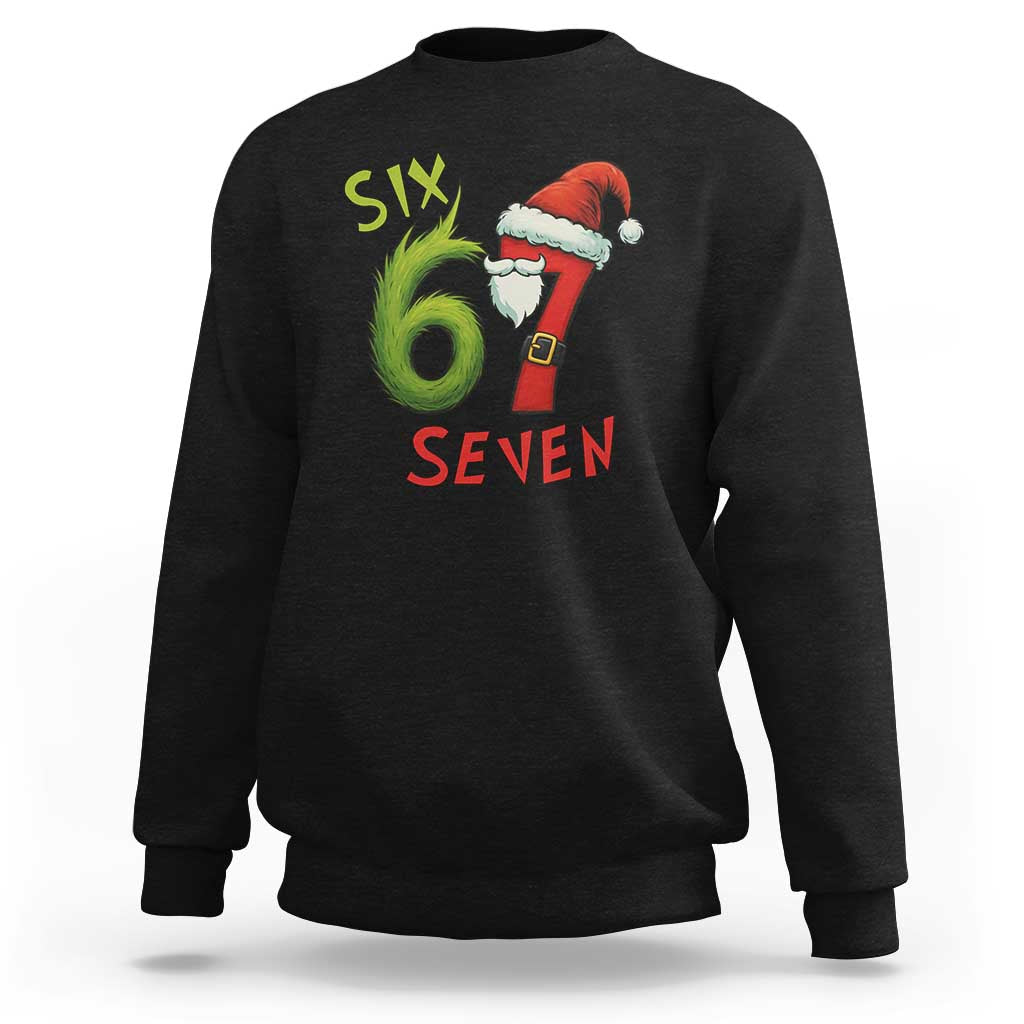 67 Six Seven Christmas Meme Sweatshirt Funny Santa Xmas - Wonder Print Shop