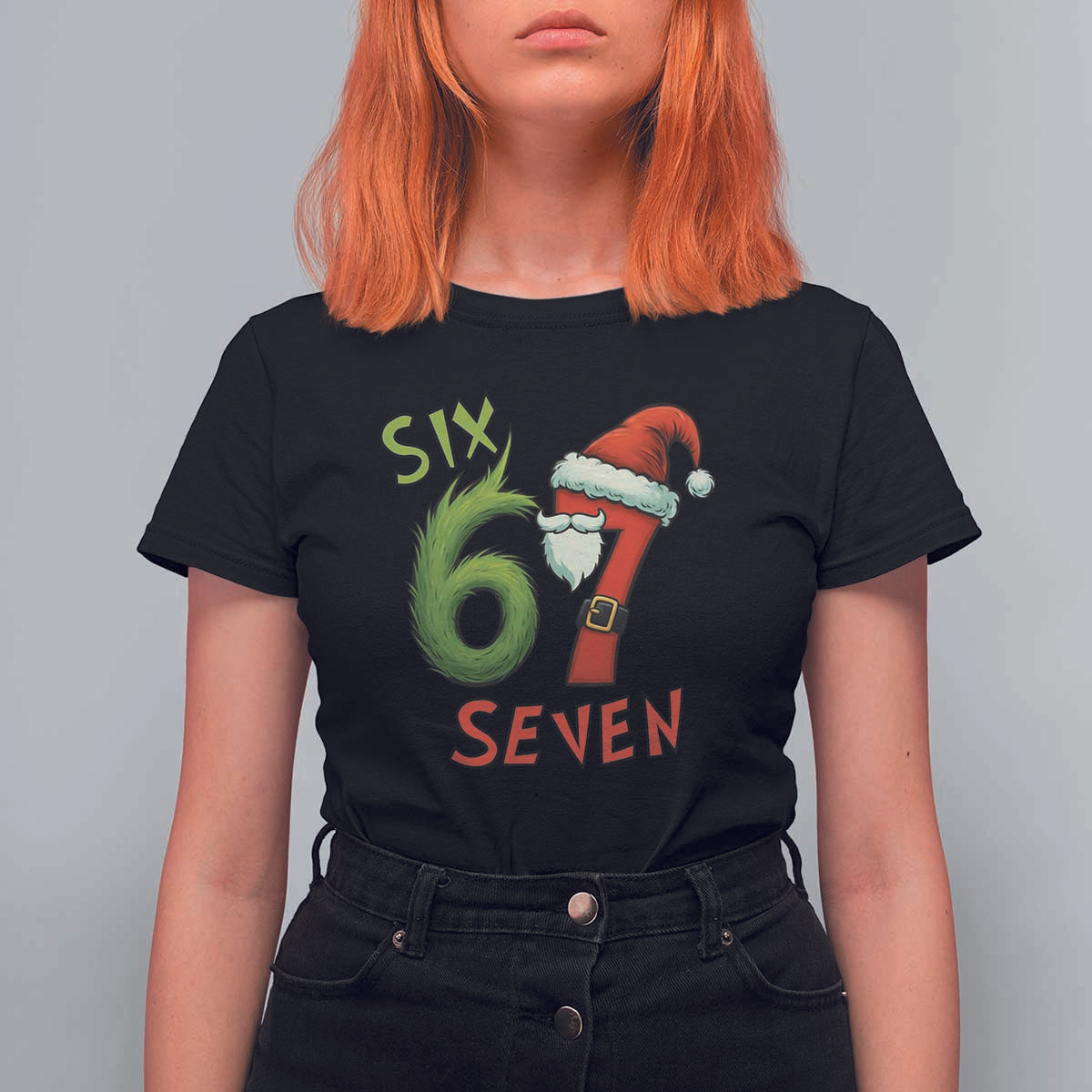 67 Six Seven Christmas Meme T Shirt For Women Funny Santa Xmas - Wonder Print Shop