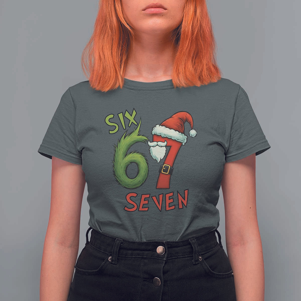 67 Six Seven Christmas Meme T Shirt For Women Funny Santa Xmas - Wonder Print Shop