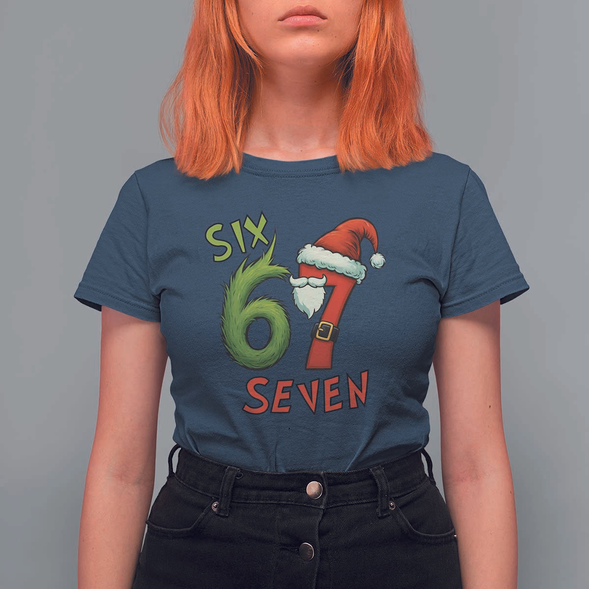 67 Six Seven Christmas Meme T Shirt For Women Funny Santa Xmas - Wonder Print Shop