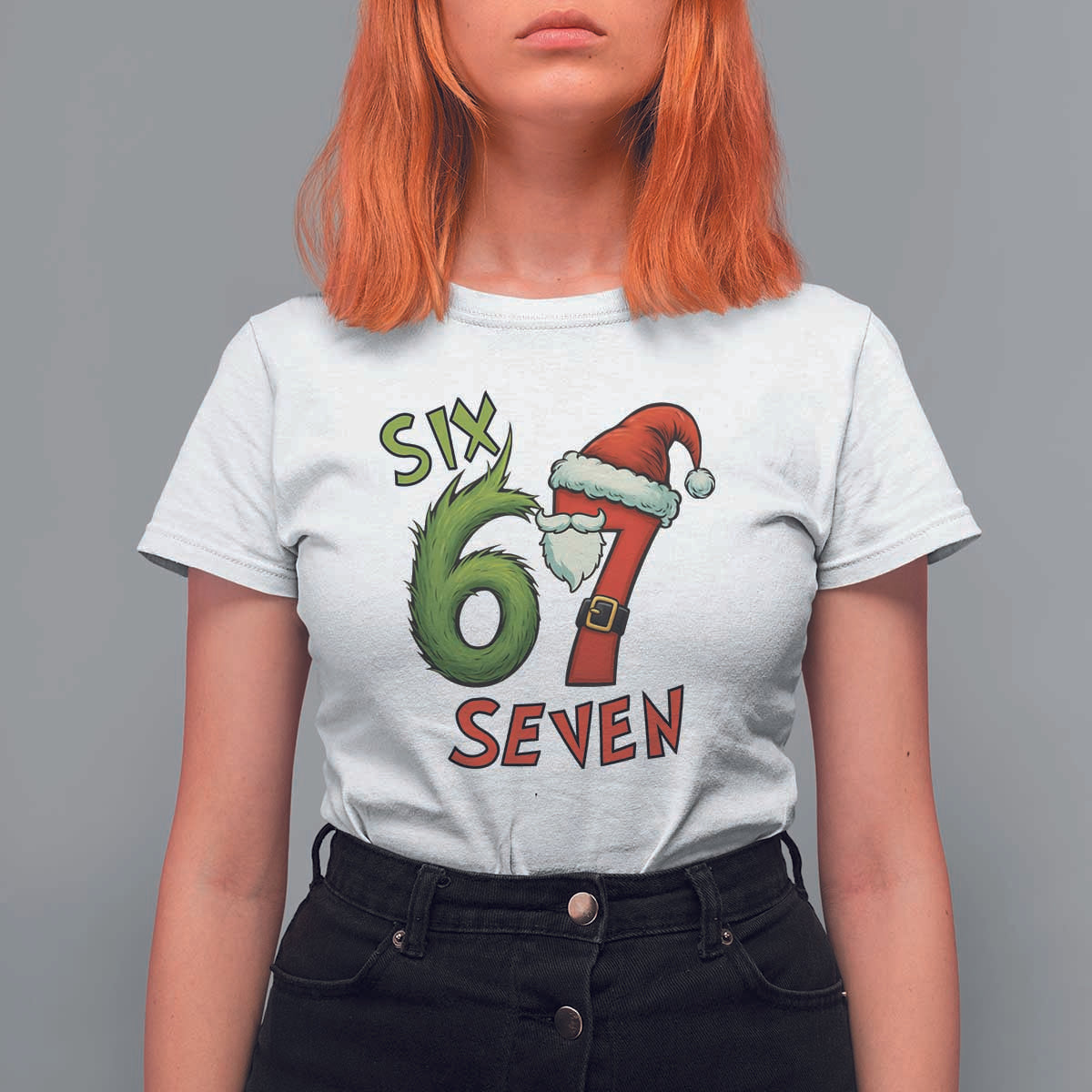 67 Six Seven Christmas Meme T Shirt For Women Funny Santa Xmas - Wonder Print Shop