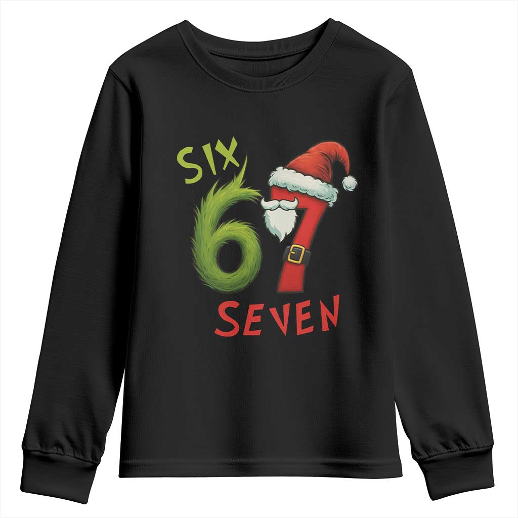 67 Six Seven Christmas Meme Youth Sweatshirt Funny Santa Xmas - Wonder Print Shop
