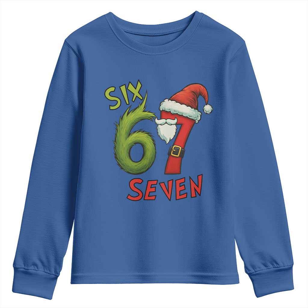 67 Six Seven Christmas Meme Youth Sweatshirt Funny Santa Xmas - Wonder Print Shop