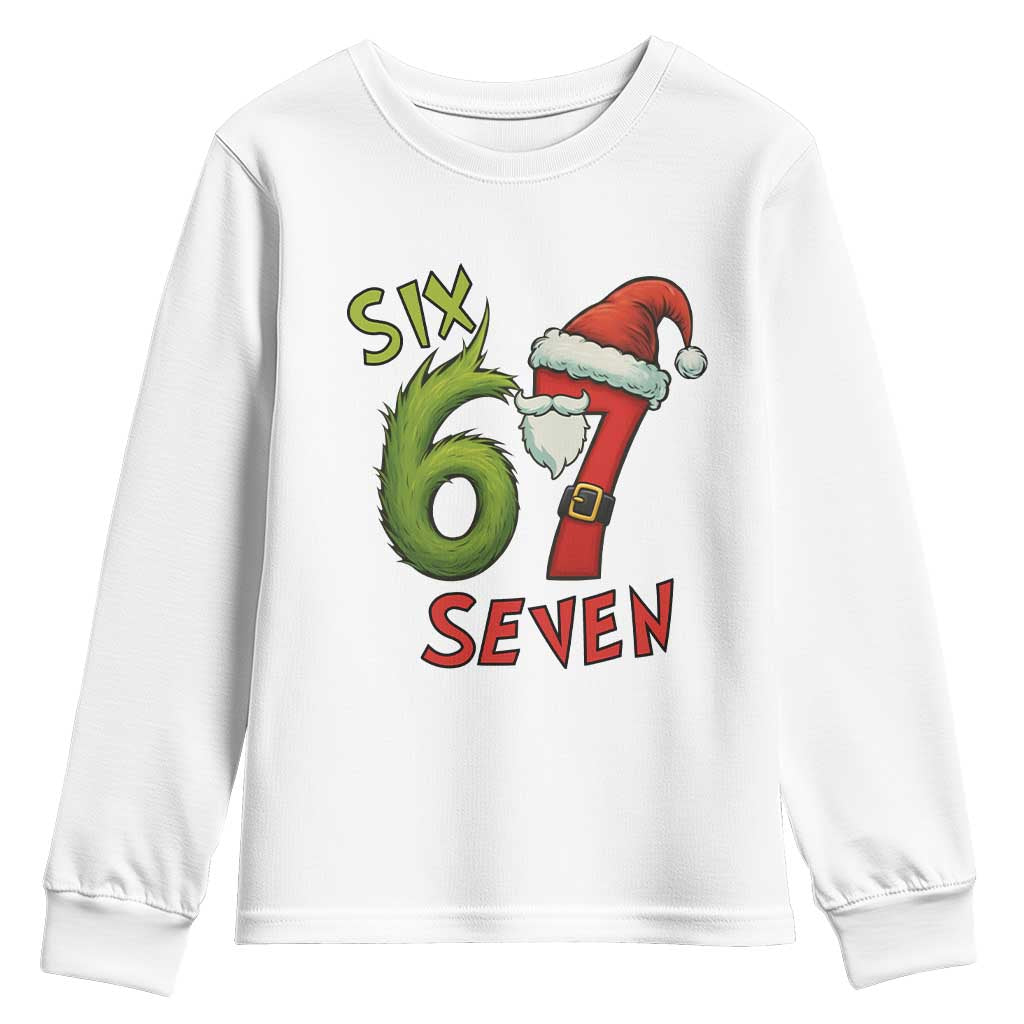 67 Six Seven Christmas Meme Youth Sweatshirt Funny Santa Xmas - Wonder Print Shop