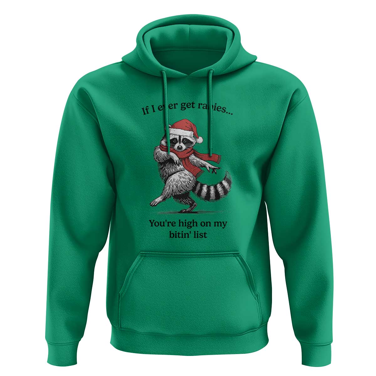 Funny Racoon Christmas Hoodie If I Ever Get Rabies You're High On My Bitting List - Wonder Print Shop