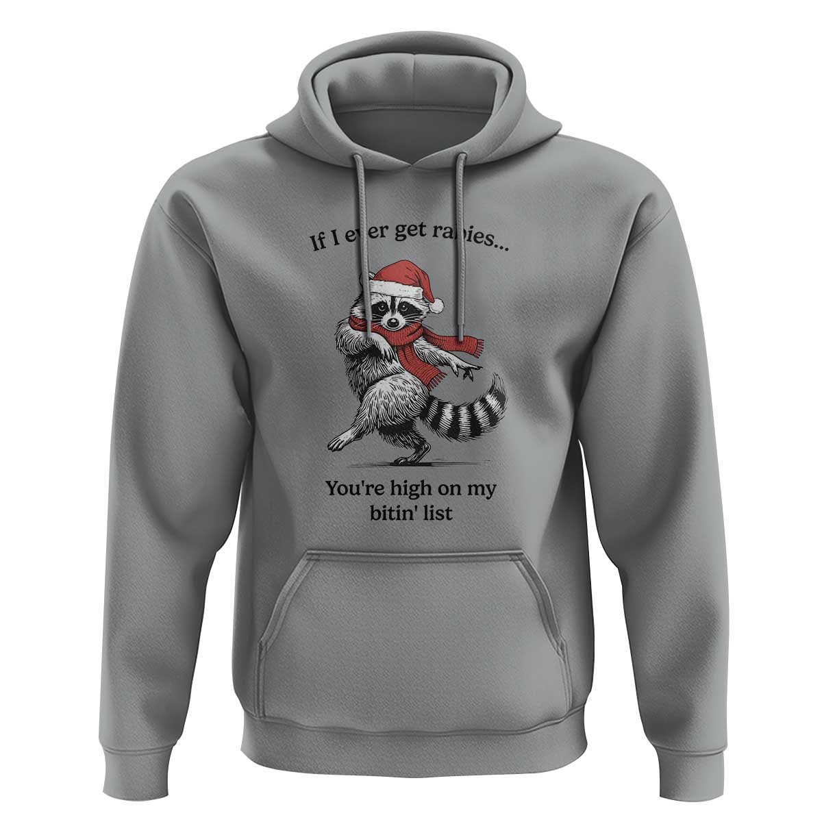 Funny Racoon Christmas Hoodie If I Ever Get Rabies You're High On My Bitting List - Wonder Print Shop