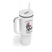 Funny Racoon Christmas Tumbler With Handle If I Ever Get Rabies You're High On My Bitting List - Wonder Print Shop
