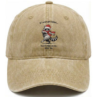 Funny Racoon Christmas Washed Cotton Baseball Cap If I Ever Get Rabies You're High On My Bitting List