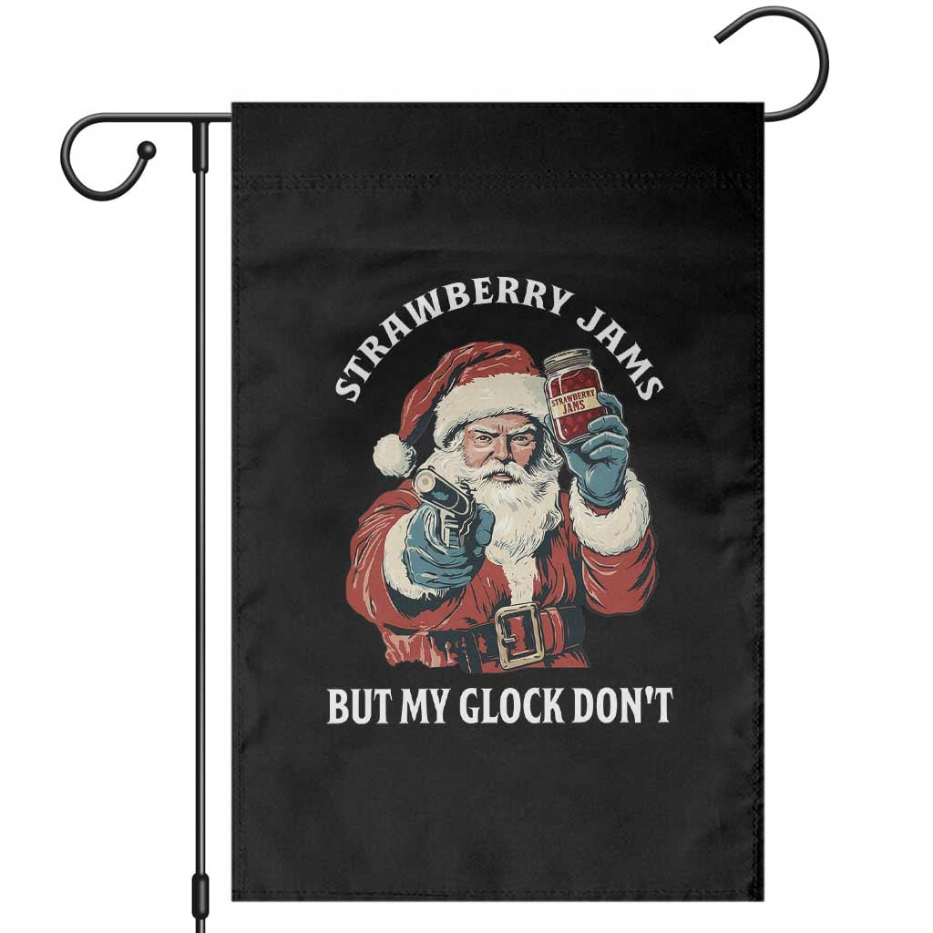 Strawberry Jams But My Gun Do Not Garden Flag Funny Santa Gun Christmas - Wonder Print Shop