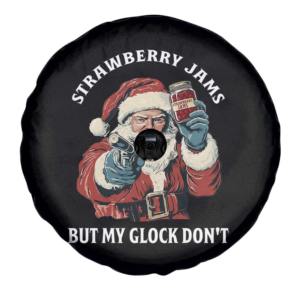 Strawberry Jams But My Gun Do Not Spare Tire Cover Funny Santa Gun Christmas - Wonder Print Shop