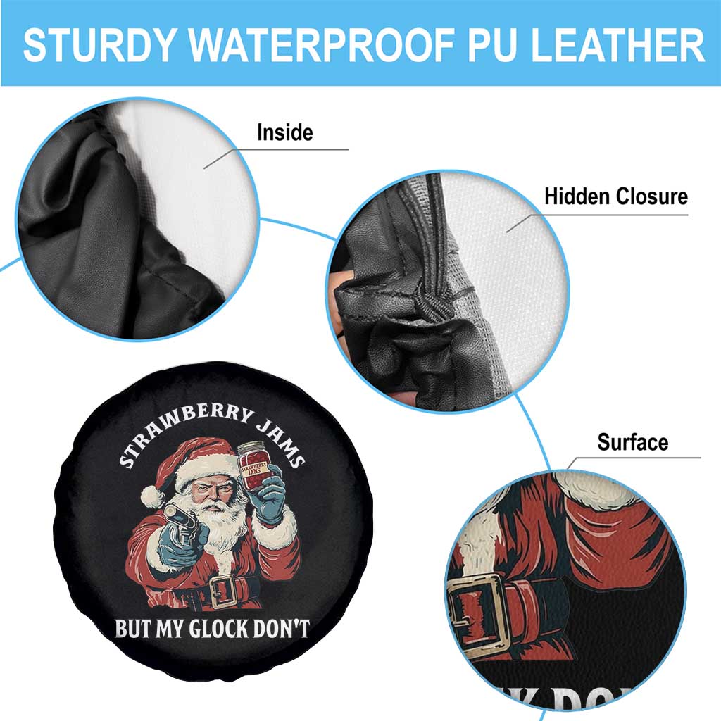 Strawberry Jams But My Gun Do Not Spare Tire Cover Funny Santa Gun Christmas - Wonder Print Shop