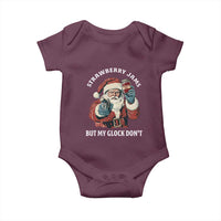 Strawberry Jams But My Gun Do Not Baby Onesie Funny Santa Gun Christmas - Wonder Print Shop