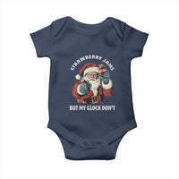 Strawberry Jams But My Gun Do Not Baby Onesie Funny Santa Gun Christmas - Wonder Print Shop