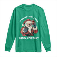 Strawberry Jams But My Gun Do Not Long Sleeve Shirt Funny Santa Gun Christmas - Wonder Print Shop