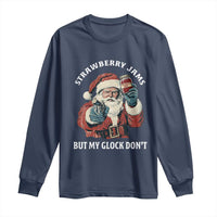 Strawberry Jams But My Gun Do Not Long Sleeve Shirt Funny Santa Gun Christmas - Wonder Print Shop