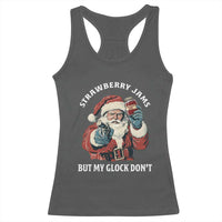 Strawberry Jams But My Gun Do Not Racerback Tank Top Funny Santa Gun Christmas - Wonder Print Shop