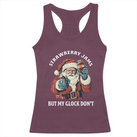 Strawberry Jams But My Gun Do Not Racerback Tank Top Funny Santa Gun Christmas - Wonder Print Shop
