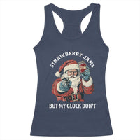 Strawberry Jams But My Gun Do Not Racerback Tank Top Funny Santa Gun Christmas - Wonder Print Shop